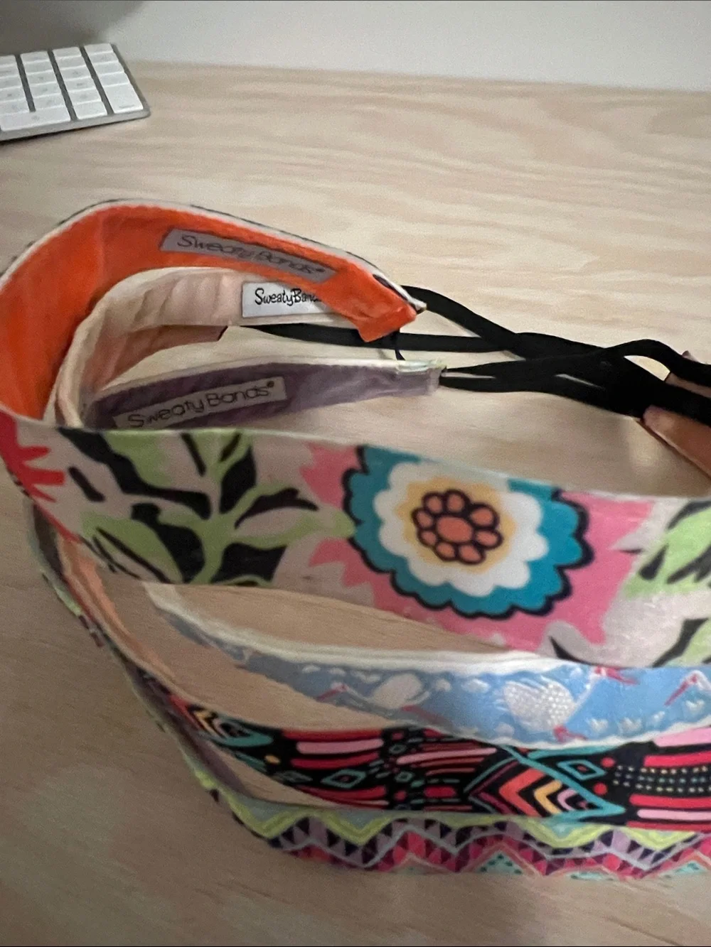Multicolor Floral & Geometric Elastic Headband pack of 4